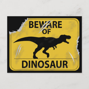 Beware of Dinosaur (damaged) Postcard