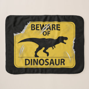 Beware of Dinosaur (Dino Damaged) Sherpa Blanket