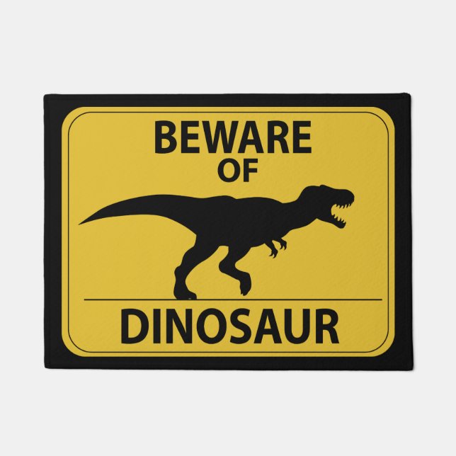 Beware of Dinosaur Doormat (Front)