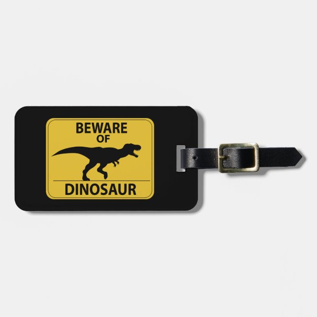 Beware of Dinosaur Luggage Tag (Front Horizontal)