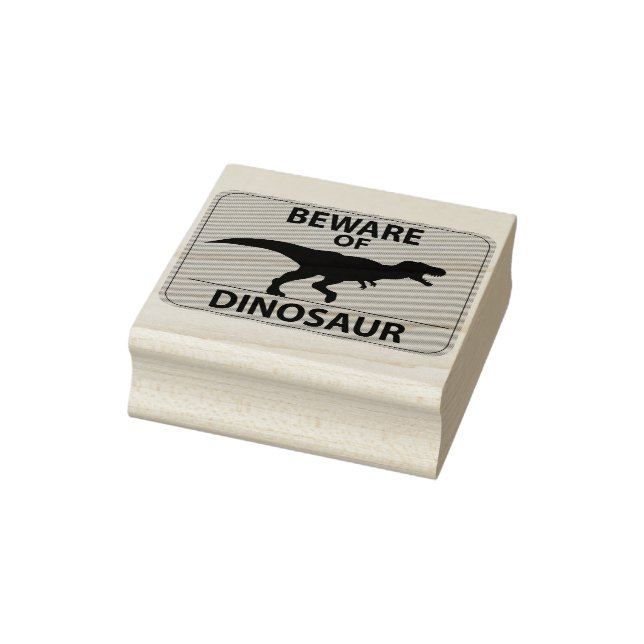 Beware of Dinosaur Rubber Stamp (Stamp)