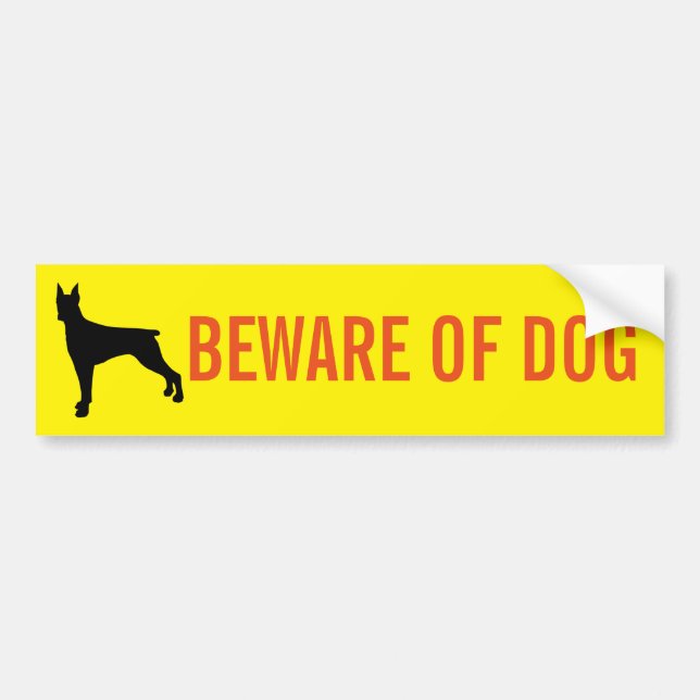 BEWARE OF DOG BUMPER STICKER (Front)