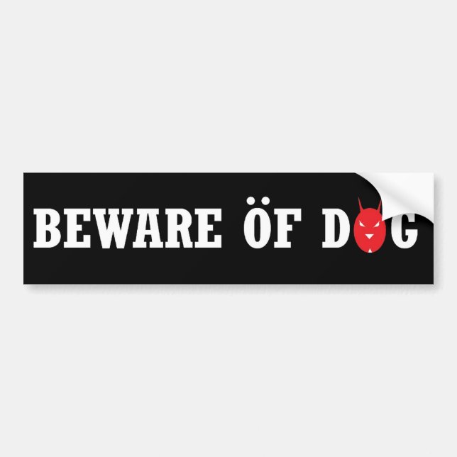 Beware of Dog bumper sticker (Front)
