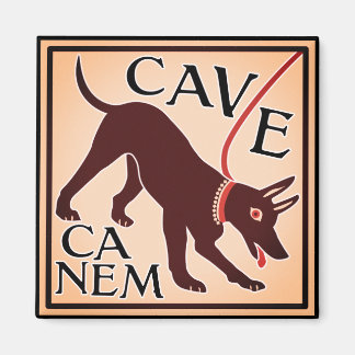 Beware of Dog "Cave Canem" Greco-Roman Image Magnet
