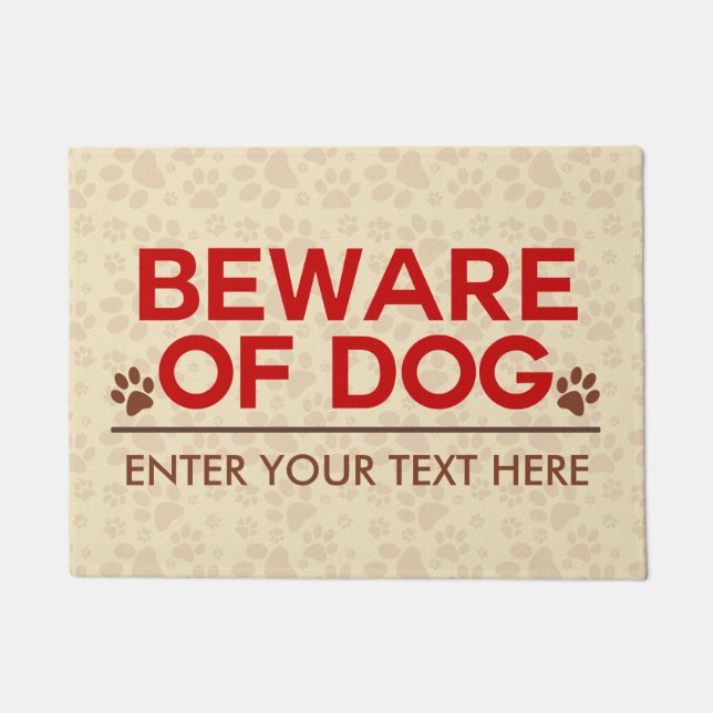Beware of Dog Custom Text Doormat (Front)