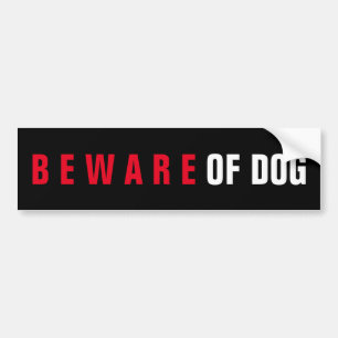 BEWARE OF DOG GLOSSY STICKER