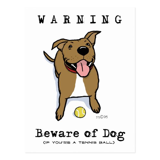 Beware of Dog (if you're a tennis ball) Postcard