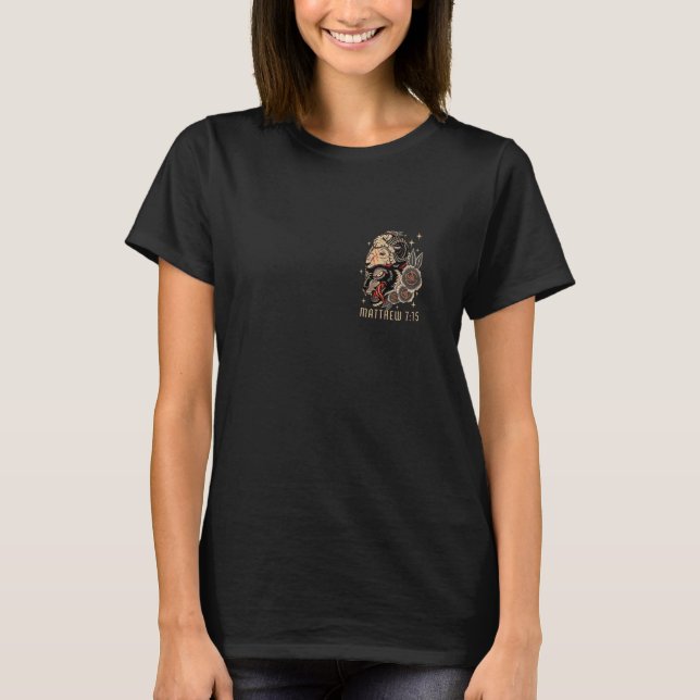 Beware of False Prophets Wolf in Sheep's Christian T-Shirt (Front)