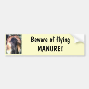 Beware of Flying Horse MANURE Bumper Sticker