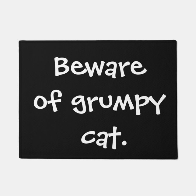 Beware of grumpy cat doormat (Front)