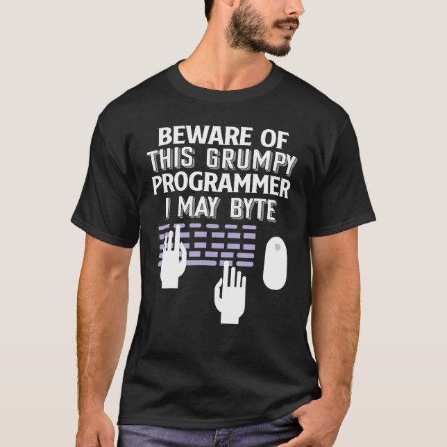 Beware Of Grumpy Programmer T-Shirt (Front)