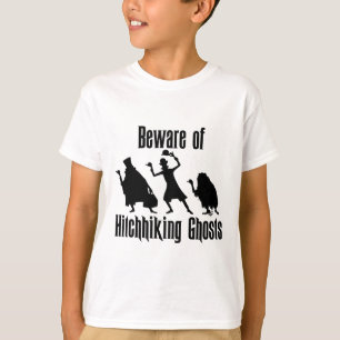 Beware Of Hitchhiking Ghosts Funny Halloween Gifts T-Shirt
