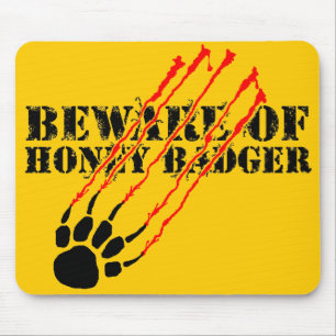 Beware of honey badger mouse mat