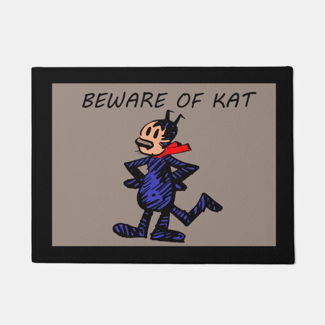 "Beware of Kat" Doormat (Front)
