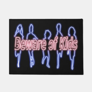 Beware of Kids - Funny Warning Sign for Homeowners Doormat