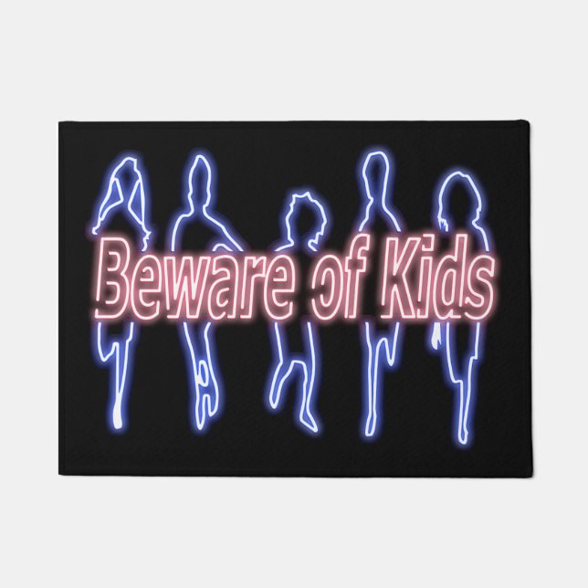 Beware of Kids - Funny Warning Sign for Homeowners Doormat (Front)