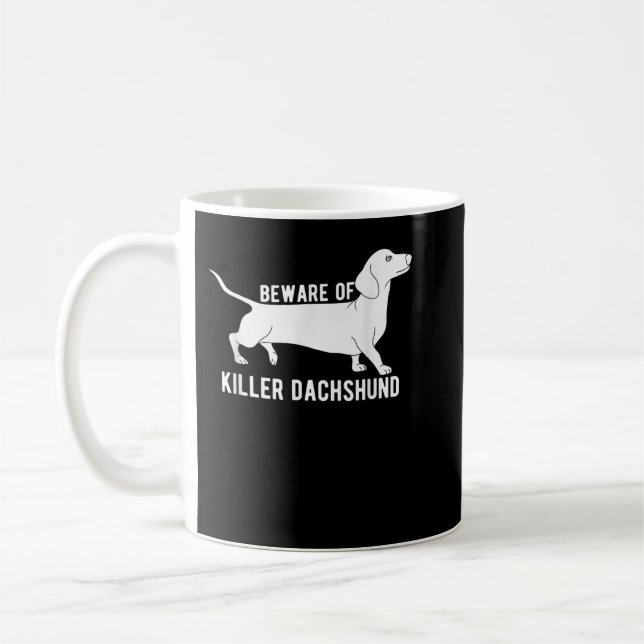 Beware Of Killer Dachshund T-Shirt Coffee Mug (Left)