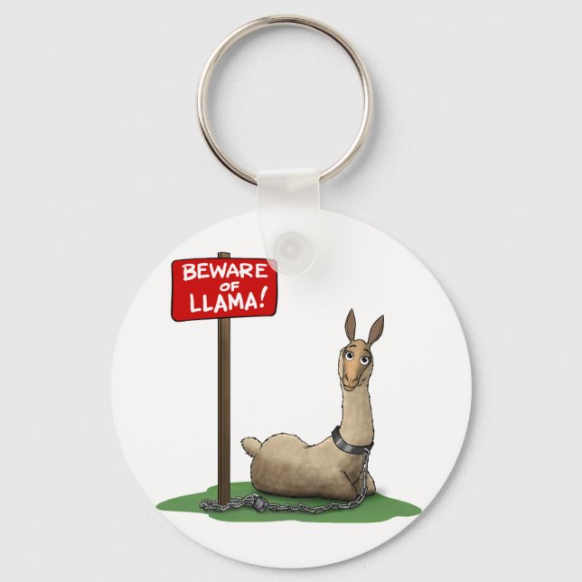 Beware of Lama! Key Ring (Front)