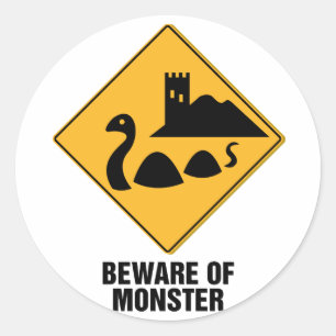 Beware Of Monster Classic Round Sticker
