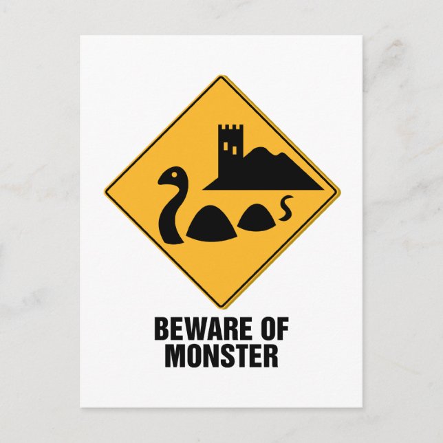 Beware Of Monster Postcard (Front)