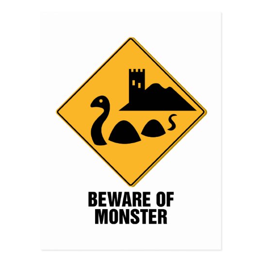 Beware Of Monster Postcard