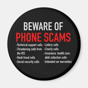 Beware of Phone Scams - Scam Prevention List Magnet