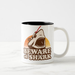 Beware of Sharks with Frickin' Laser Beams Two-Tone Coffee Mug