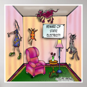 Beware of Static Electricity Poster