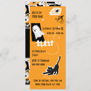 Beware of the cat! invitation