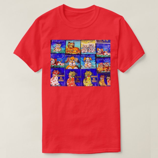 Beware of the Cat or Dog T-Shirt (Design Front)