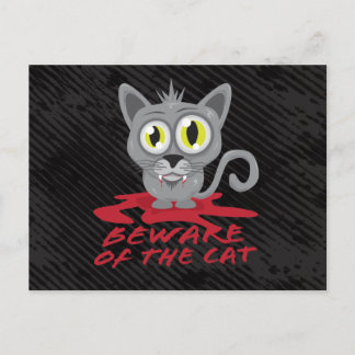 Beware Of The Cat Postcard