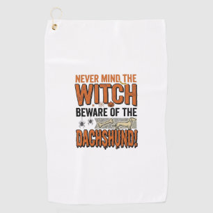 Beware Of The Dachshund Halloween Witch Shirt_1 Golf Towel