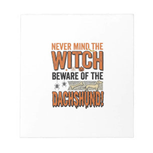 Beware Of The Dachshund Halloween Witch Shirt_1 Notepad