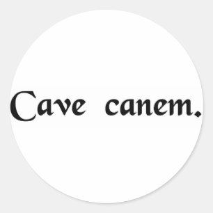 Beware of the dog classic round sticker