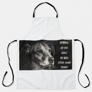 Beware of the dog, custom pet photo apron