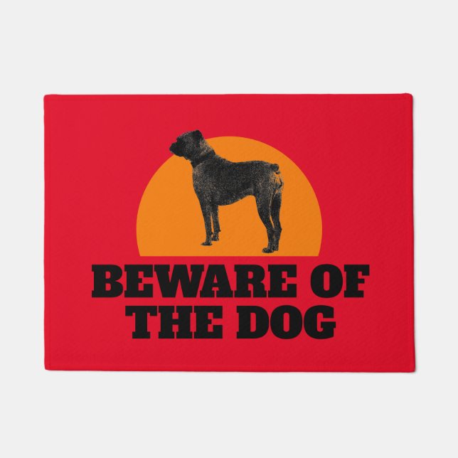 Beware of the dog door mat with pet photo image (Front)