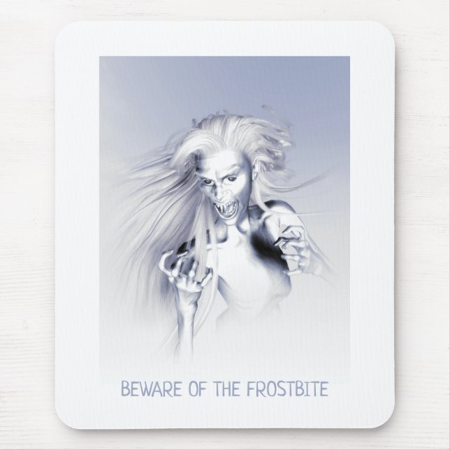 Beware of the Frostbite. Ice vampire Mouse Mat (Front)