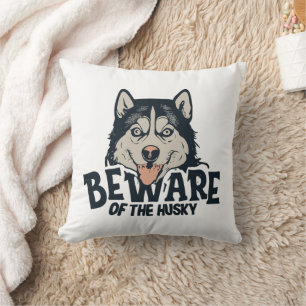 Beware of the Husky - Vintage Horror Movie Poster Cushion