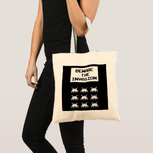Beware of the invasion, geek design tote bag