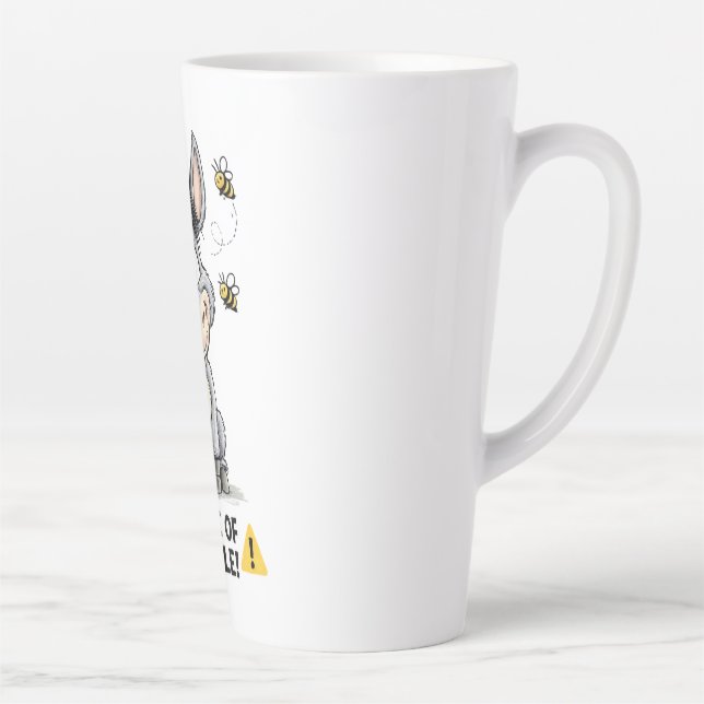 Beware Of The Mule Funny Donkey Warning Design Latte Mug (Right)