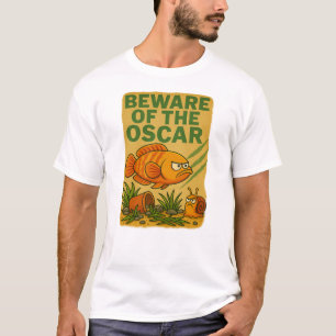 Beware of the Oscar   Funny Angry Fish Cartoon  T-Shirt