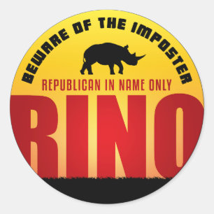 Beware of the RINO Classic Round Sticker