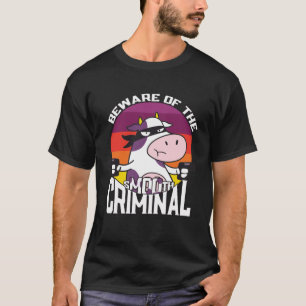 Beware of the sMOOth criminal cow for kids T-Shirt