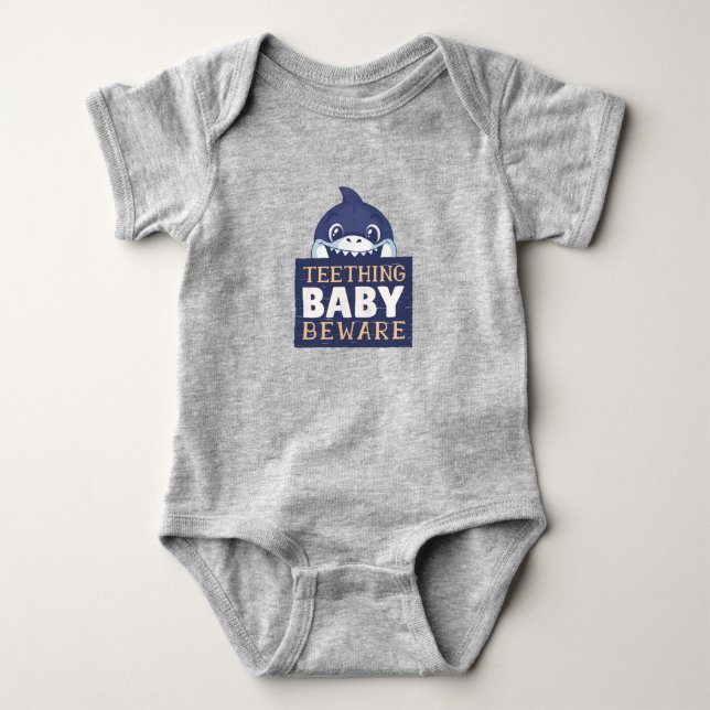 Beware of the Teething Baby Shark Bodysuit (Front)