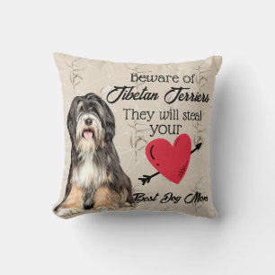 Beware of Tibetan Terriers...Best Dog Mum Cushion