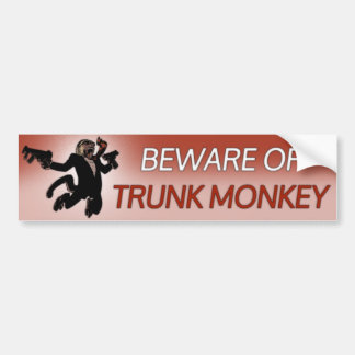 Beware of Trunk Monkey Bumper Sticker