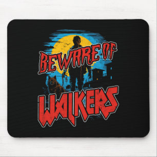 Beware Of Walkers Scary Zombie Dog Walker Horror H Mouse Mat