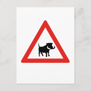 Beware of Warthogs, Traffic Sign, South Africa Postcard