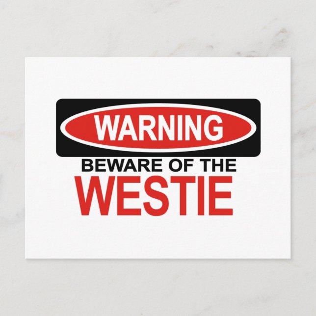 Beware Of Westie Postcard (Front)