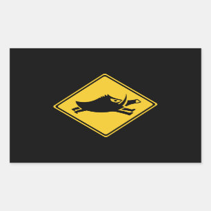 Beware of Wild Boars, Traffic Sign, Japan Rectangular Sticker